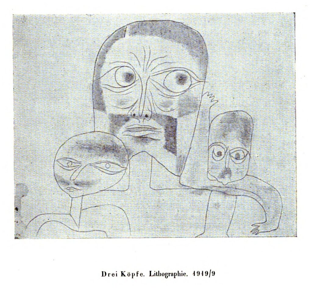 Paul Klee -Drei Koepfe 1919
